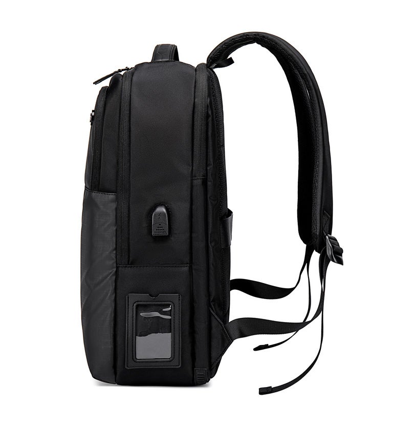 Golden Wolf Water-Resistant Laptop Backpack 14.1 Inch - Black - Image 4